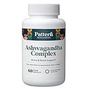 Pattern Wellness Ashwagandha Complex for Men & Women - KSM-66 & Black Pepper Extract - Whole Body & Heart Health - Supports Stress & Mood - Non-GMO - 60 Vegan Capsules