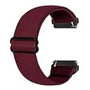 Ecogbd Cinturino di ricambio elastico compatibile con cinturino Fitbit Versa/cinturino Fitbit Versa Lite/cinturino Fitbit Versa 2, cinturini in nylon tessuto morbido per donna uomo (Vino rosso)
