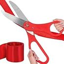 Red Ribbon Cutting Ceremony Kit – 50,8 сm Giant Scissors and Ribbon Giants Ribbon Cutting Scissors with Red Ribbon Grand Opening Ribbon and Scissors for Special Events Inaugurations and Ceremonies
