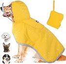 Eyein Dog Raincoat, Waterproof Dog Rain Jacket Vest with Harness Hole & Clear Hooded Double Layer, Adjustable & Reflective Safety Dog Rain Coat Poncho with Storage Pocket for Small Medium Large Dogs
