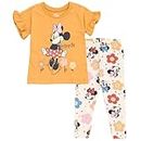 Disney Minnie Mouse Toddler Girls T-Shirt and Leggings Outfit Set Brown/White 3T