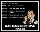 Bartender Price List Metal Plaque, Home Bar, Beer, Gin, Garden Bar, Pub, BAR010