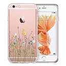 Unov Case Compatible with iPhone 6s iPhone 6 Case Clear with Design Embossed Pattern TPU Soft Bumper Shock Absorption Slim Protective 4.7 Inch (Flower Bouquet)
