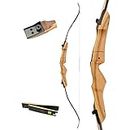 ZSHJG Archery Takedown Recurve Bow 48-70" Hunting Traditional Recurve Bow Wooden Riser 10-40lbs Longbow for Children and Adults Hunting Shooting (Child / 54inch, 22lbs)