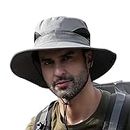 Electomania Sun Protection Cap for Men, Beach Fishing Hat, Summer Hat for Men, Round Sun Cap for Hiking, Fishing, Gardning, Travel (Light Grey)