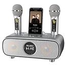 Cassa Bluetooth Karaoke,Aggiornamento karaoke con2 UHF Microfoni Wireless professional,Karaoke Professionale Completo,Supporto AUX/USB/TF,Ideale per Karaoke Domestico,Feste Canore