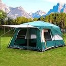 Nasmodo Polyester 3-12 Person Camping Tent for Adults Waterproof Outdoor Dome Camping Tent for Travel,Picnic,Hiking, Trekking Portable Dome House Tent(S-330 * 210 * 185cm, Green)