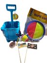 Sandcastle Cucket and Spade Banderas Molino de Viento y Bola de Atrapa Juego de 2 Jugadores Azul