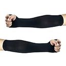 Allextreme AEMAS01 Unisex Arm and Elbow Sleeves Hand Compression & Cooling Cover for UV Protection, Outdoor Activity, Sports And Fitness (2 PCS, Black)