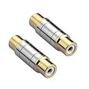 Borsuer 2Pcs RCA Female to Female Coupler Gold Plated Video and Audio RCA Female Adapters Barrel connectors Extend RCA Cables