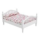 Umiway Mini Bed, Doll Furniture Doll Bed Dollhouse Bed Fashionable Flower Pattern Real Doll Crib Portable for Dollhouse, default