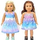 Miotlsy Puppenkleidung Kleider für 40cm-46cm Puppen und 16-18 Zoll Including Skirt Americal Girl Dolls Blumenkleid Sommerkleid Puppenkleider Puppenkleidung Set