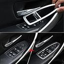 Eiseng 5pcs Window Lift Button Cover Trim for BMW 3 Series F30 320i 328i 2016 2017 2018 Accessories Parts (ABS Chrome)