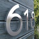 "1pc 5"" Modern Brushed Silvery Metal House Number, Outdoor Street Address Number Home Decor Floating House Number, Home Decor, Garden Gate Mailbox Address Digital Decor Number, House Number"