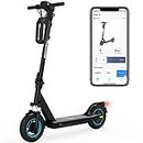 EVERCROSS EV10Z Electric Scooter, 500W Peak Motor & 35 KM Range & 30 KM/H, App-Enabled E-Scooter, 10" Solid Tires, Folding Electric Scooter for Adults Teenagers