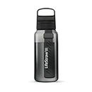 LifeStraw Go Series - Borraccia con filtro acqua senza BPA per viaggi e uso quotidiano. Rimuove batteri, parassiti e microplastiche, migliora il sapore, 1l, Nordic Noir (nero)