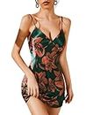 Cami fashion Satin Silk Sexy Night Dress Lingerie Dress for Girls and Women Babydoll Set for Honeymoon Green