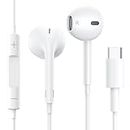USB C Headphones Earbuds for iPhone 15,Type C Earphones with Microphone & Remote Control Compatible with iPhone 15 Pro Max Plus, iPad Pro,Galaxy S23/S22/S21/S20/Ultra Note 10, Pixel 7/6/6a/5/4