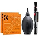 K&F Concept Kit de Nettoyage 4 en 1 (Pinceau de Nettoyage + Chiffon Microfibre + Poire pour Photo) pour Objectif de Caméra Reflex