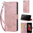 KENHONER Phone Case for iPhone 6 Plus / 6s Plus Case, Shockproof Protective Phone Case with Card Slots Kickstand Magnetic Closure Case compatible iPhone 6 Plus / 6s Plus Rose Gold
