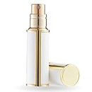 UULANFA Refillable Perfume Bottle Atomizer for Travel,Portable Easy Refillable Perfume Spray Pump Empty Bottle for men and women with Mini Pocket Size 5ml (SU.G-White)