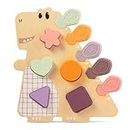 TOP BRIGHT Montessori Shape Sorter Toy for Toddlers 18 Months to 3 Years, Wooden Dinosaur with Silicone Numbers, Sensory Play and Color Sorting Game - Enhances Fine Motor Skills