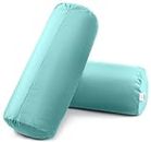 MY ARMOR Microfibre Round Bolster Bed/Sofa/Diwan Pillow | Light, Soft & Fluffy for Neck & Back Support | Washable, Durable | Premium Velvet Outer Cover with Zip | Aqua Green, Pack of 2 [10" x 25"]