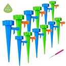 Automatic Watering Device Adjustable Plant Waterer Self Watering Spikes with Slow Release Control Valve Switch Bottle Drip Irrigation System for Garden Home Indoor Outdoor Mixed Color 12Pcs