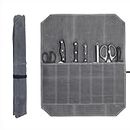 QOOWFEANIG Knife Bag Knife Roll Grey Chef's Knife Roll Case Waxed Canvas Cutlery Knives Holders Protectors 7 Slots Chef's Knife Roll Bag Home Kitchen Cooking Tools for Pro Chefs Culinary Enthusiasts