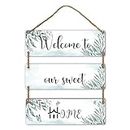 ANGEL INFINITE Welcome to Our Sweet Home Decor Items Quote Design Wooden Wall Hanging Décor for Home | Office | Living Room | Gift | Door | Wall Decoration | Pack of 1 (Multicolor)