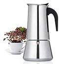 VONATES Stovetop Espresso Maker, Moka Pot, Italian Coffee Maker Percolator, Stainless Steel Espresso Pots Stove Top 12 cup/20oz, for Induction Cookers, all Hobs, Cafe Maker for Camping, Teatime