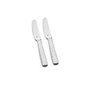 FNS Madrid Stainless Steel Dinner Knife/Butter knife with Mirror Finish & Hammer Finish on Handle |Elegant Design |Durable Construction |Perfect for Home and Kitchen,Set of 2
