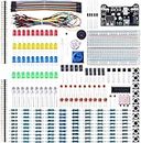 ELEGOO Fun Kit Composant Électronique Breadboard Câble Resistor Capacitor LED Potentiomètre, Kit d'apprentissage, Mega