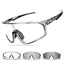 VOZAPOW Photochromic Cycling Glasses for Men Women, UV Protection TR90 Frame Sports Sunglasses for MTB, Riding, Running, Fishing, Baseball