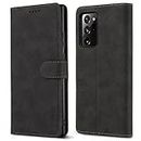 Samsung Galaxy Note 20 Ultra Case, Premium PU Leather Wallet Magnetic Closure Flip Cover Case with Card Slots, RFID Blocking and TPU Inner Shell Compatible with Galaxy Note 20 Ultra - Black