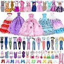 50 Pcs Doll Clothes Outfit for 11.5 Inch Doll, Doll Accessories Collection with 3 Princess Dresses+10 Dressest+6 Tops+6 Pants+5 Bikinis+5 Accessories+5 Bags+10 Shoes(Random Style)