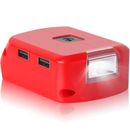 Dual USB Ports Phone Charger For Milwaukee M-18 18V-20V Li-ion Battery Adapter