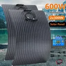 600W 300W Solar Panel Kit 18V Flexible Monocrystalline Solar Cell Power Charger for Outdoor Camping