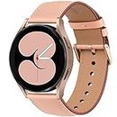 Meliya Bands Compatible with Samsung Galaxy Watch 5 Band / Galaxy Watch 4 Band, Galaxy Watch 5 Pro Band 45mm / Galaxy Watch 4 Classic Bands, 20mm Leather Replacement Strap for Samsung Watch 5 / 4 Bands Women Men (Pink)
