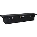 Northern Tool Low Profile Crossover Truck Tool Box with Removable Tray - Aluminum, Matte Black, Pull Handle Latches, 69in. x 20in. x 13in. Model Number 36212727