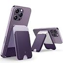 CASEOLOGY Nano Pop Magsafe Wallet Stand [Powerful Double Structure] Non-Slip Silicon and Magnetic Card Holder Stand for iPhone 14 13 12 11, Not Compatible with 13/12 Mini - Grape Purple