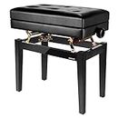 Neewer PU Leather Adjustable Piano Bench with Waterproof Cushion Inner Extra Music Storage Compartment Solid Hard Wood Construction, Load up to 110 kg