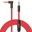 Replacement Audio Cable Cord Wire with in-line Microphone and Control Compatible with Beats by Dr Dre Solo2/Solo 3/Studio 2 3/Pro/Detox/Wireless/Mixr/Executive/Pill Headphones(4.6FT, Black Red)