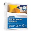 LINENSPA Five Sided Mattress Protector - Guards Top and Sides of Mattress from Liquids, Dust Mites, and Allergens - Fitted Style - Waterproof Cover - Queen