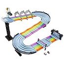 Hot Wheels Mario Kart Rainbow Road Raceway 8-Foot Track Set with Lights & Sounds & 2 1:64 Scale Vehicles, Race with 5-Track Colorful Course with 2 Configurations, Toy Gift for Kids Ages 4 Years +