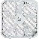 Genesis 20" Box Fan, 3 Settings, Max Cooling Technology, Carry Handle, White (G20BOX-WHT)
