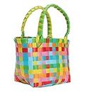 Cabilock Canvas Tote Bags Rattan Grocery Basket plastic woven beach tote rattan grocery handle bag straw handle bag Beach Toy Storage Toy Storage Shelves