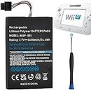 Uwayor Batería de repuesto WUP-001 para Wii U Gamepad, 6600 mAh, 3,7 V, alta capacidad, con destornillador