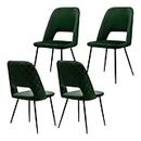MECHYIN Dining Chairs Set of 4, Velvet Upholstered Kitchen Chair, Mid-Century Modern Dining Chairs with Metal Legs for Living Room, Dining Room, Kitchen
