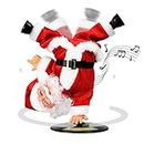 Gfilay Inverted Rotating Dancing and Singing Music Christmas Animated Electric Santa Claus Toys for Xmas Decorations